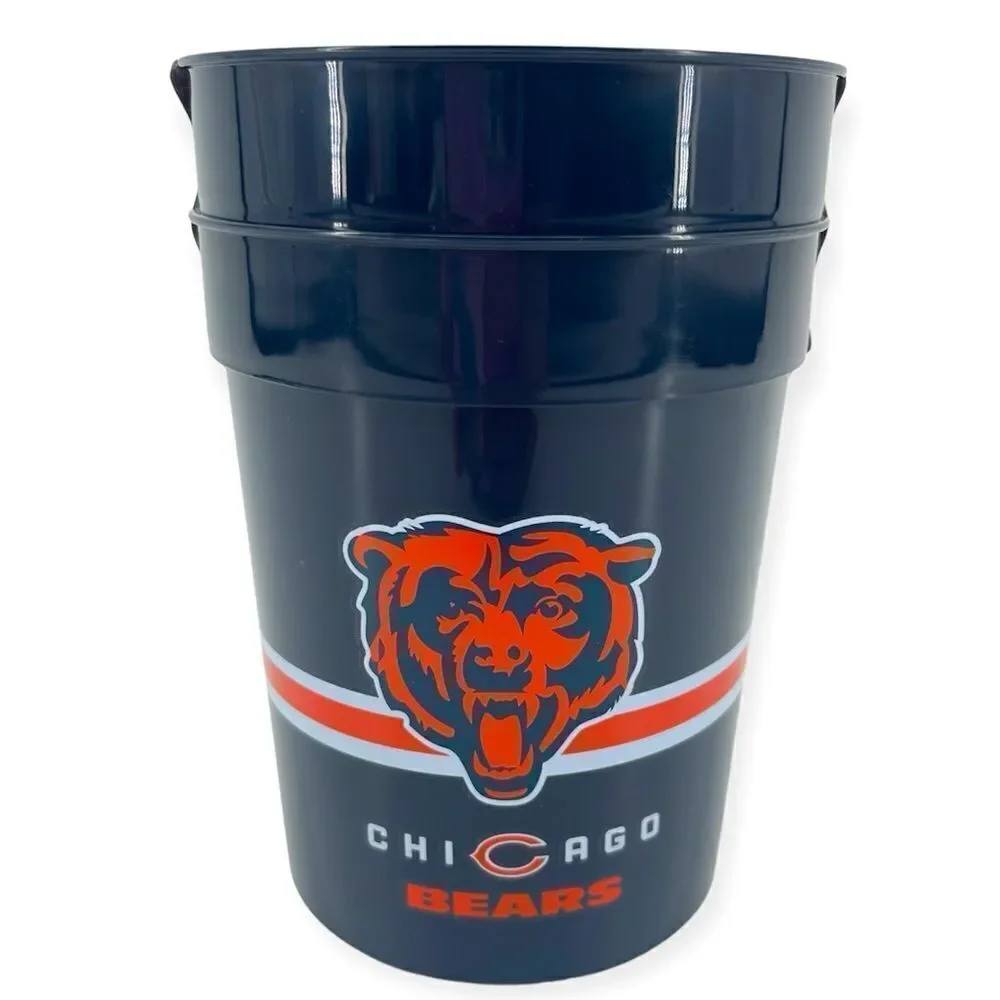 NFL Chicago Bears Logo Team Spirit 2-Pack Navy Plastic Drinking Cups 25 fl oz